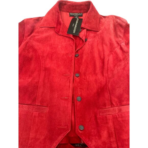 Bushwhacker USA Vintage 2-Piece Red Suede Jacket & Gaucho Short Set-New w/Tags - Picture 3 of 16